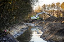 Werk in uitvoering, graven nieuwe Oeffeltse Raam