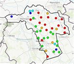 Bolletjeskaart met grondwaterstanden
