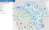 Bolletjeskaart met grondwaterstanden