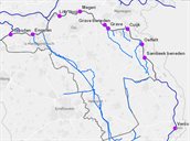 Locaties gemeten waterstanden Maas