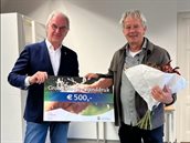Foto groen-blauwe handdruk Wim van den Hoogen